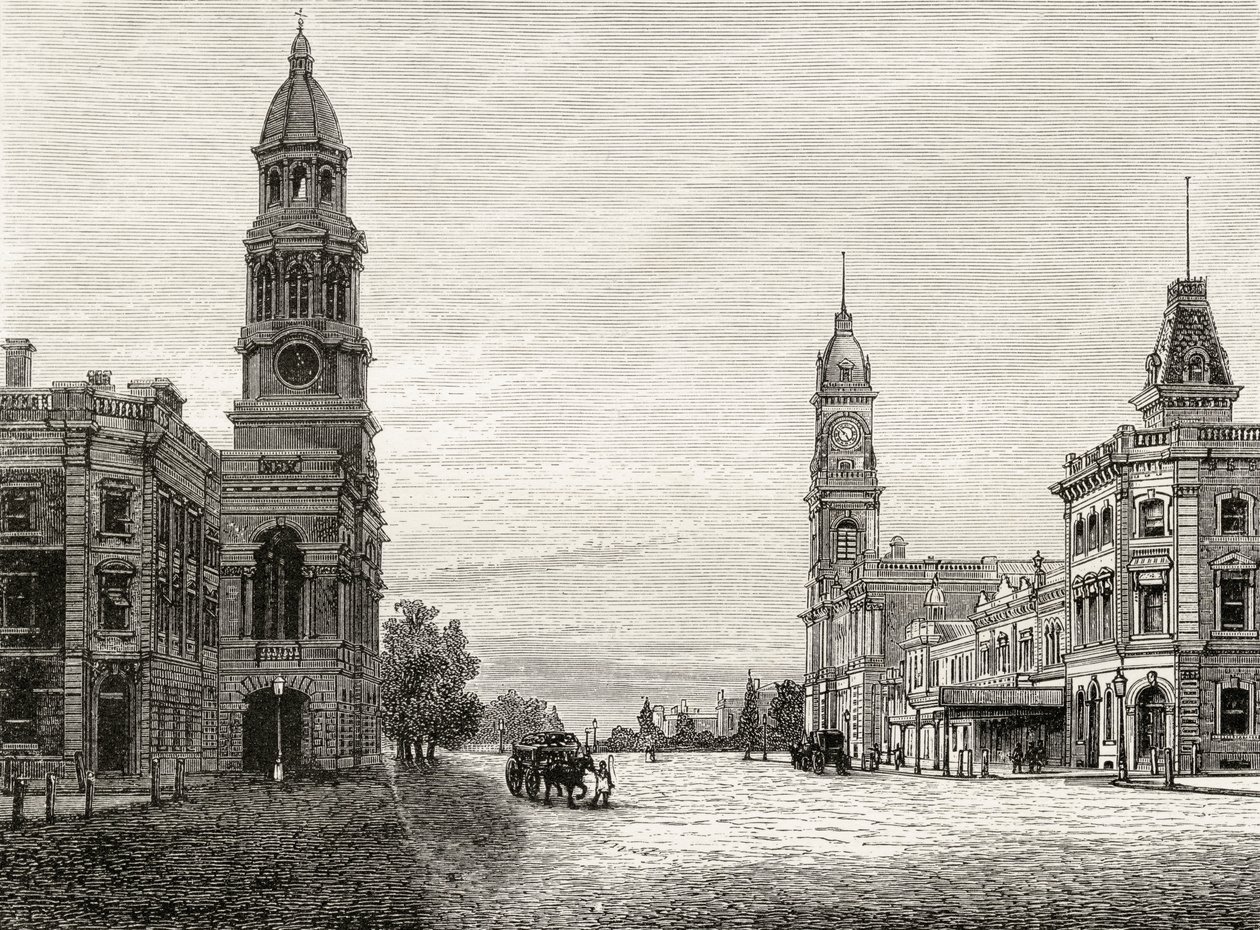 King William Street, Adelaide, ca 1880, från 