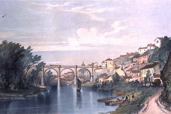 Knaresborough Viaduct, East and West Yorkshire Junction Railway, skylt 38 från Rees 