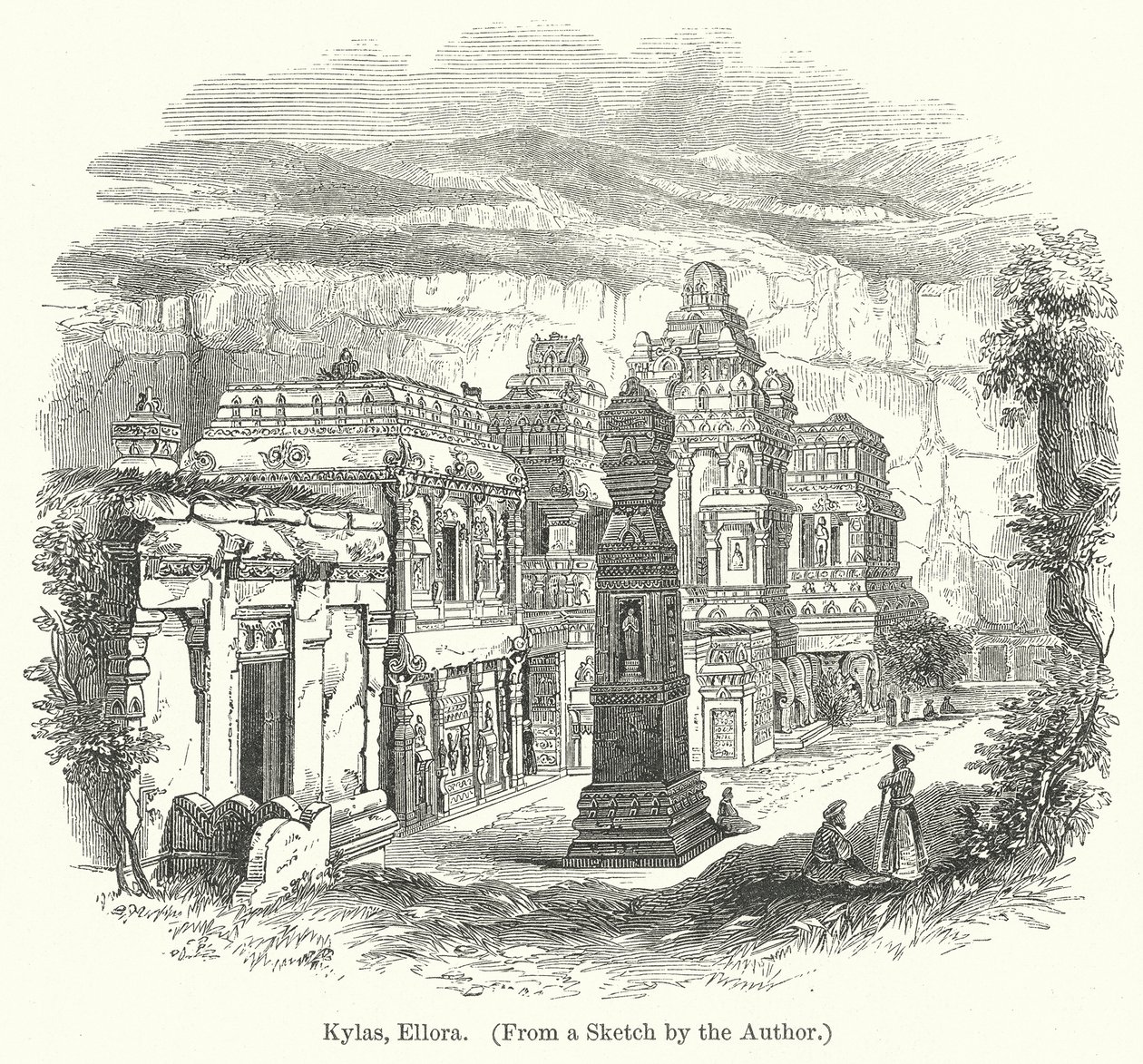 Kylas, Ellora (engraving) av English School