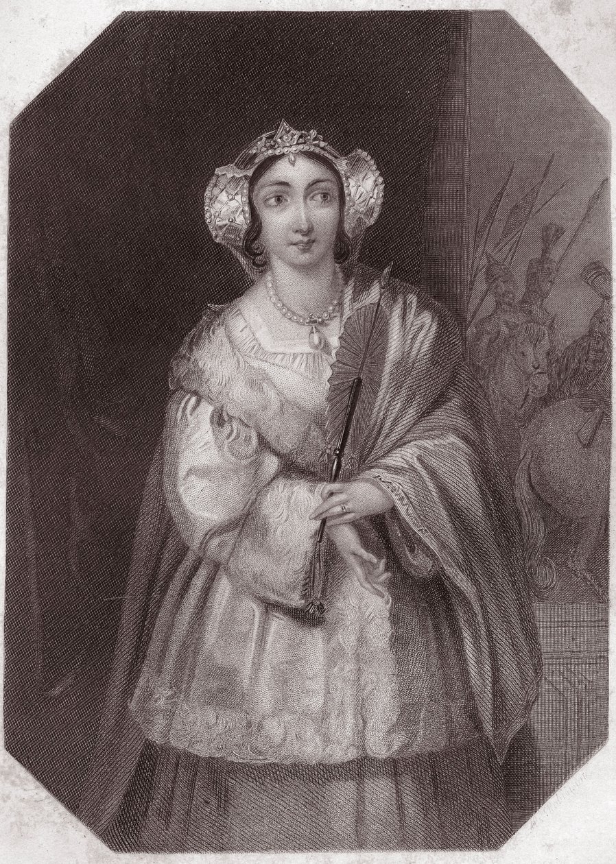Lady Percy (Henry IV) (Kung Henry IV) i - "" Gallery of the women of Shakespeare, samling av fyrtiofem allvarliga porträtt av de första konstnärerna i London, berikade med kritiska och litterära notiser""" cirka 1838 - från " ” Gallery of the women of Shak av English School