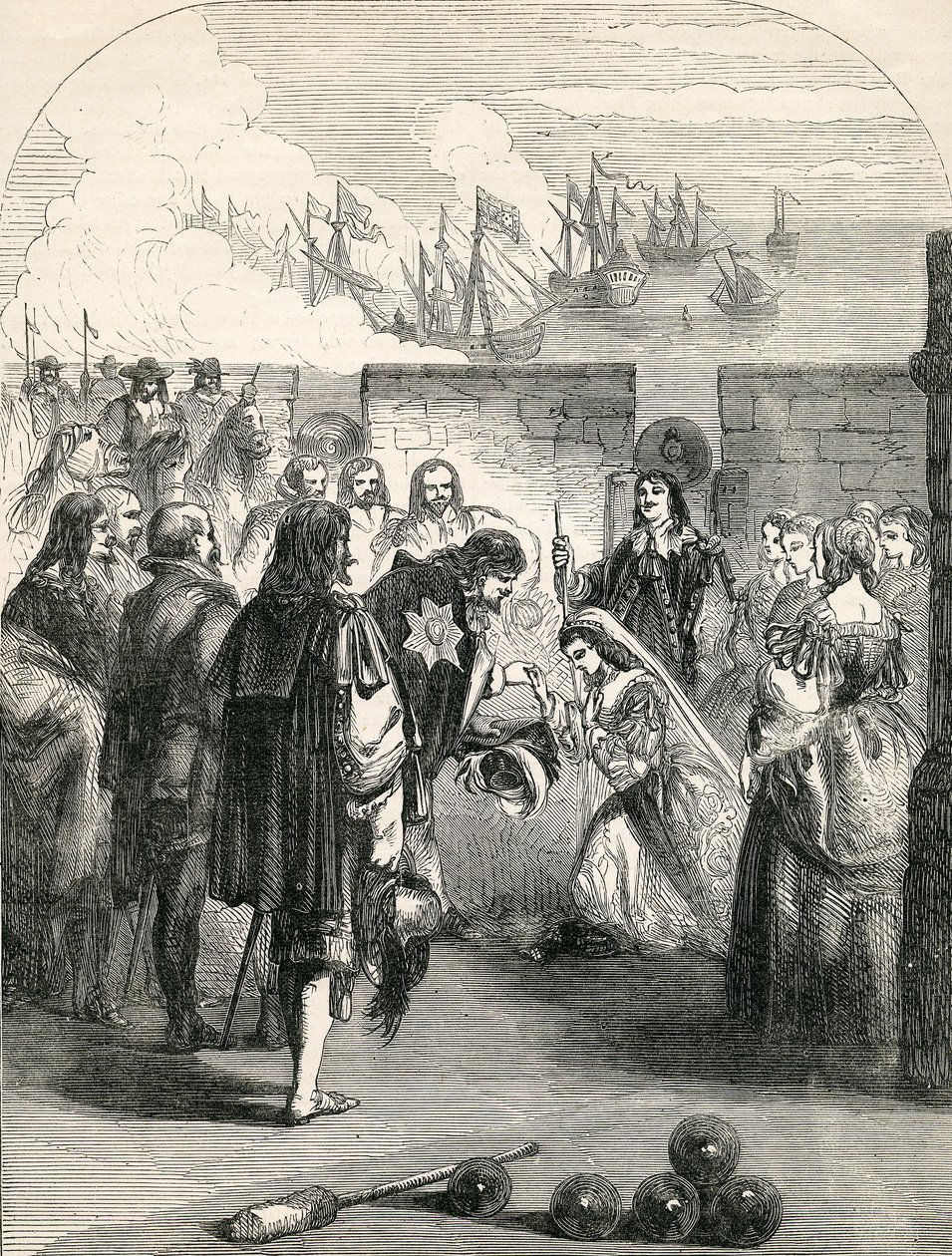 Landing of the Princess Henrietta, illustration hämtad från John Cassells Illustrated History of England, 1857 av English School