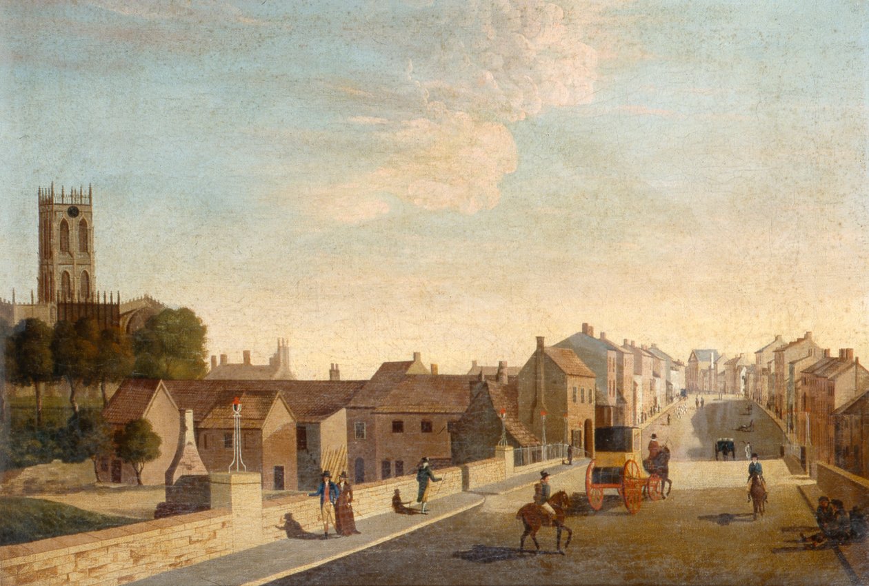 Landskap med kyrka, ca 1790 (olja på duk) av English School