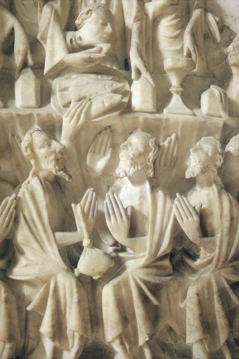 Nattvarden, detalj (alabaster) av English School