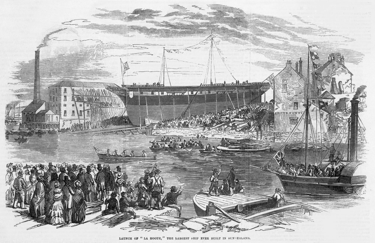 Lansering av "La Hogue", det största skeppet som någonsin byggts i Sunderland av English School
