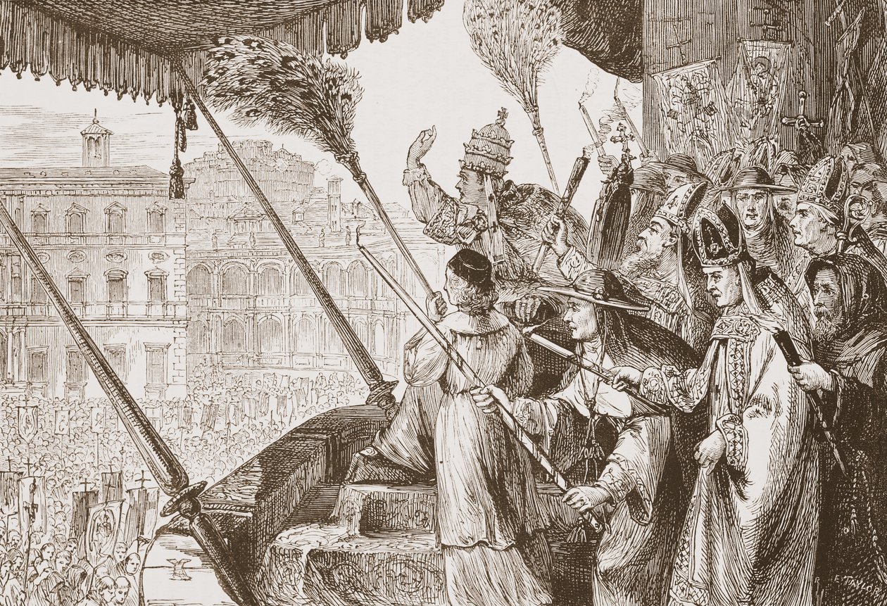Leo X uttalar Herrens tjur stål, illustration från The History of Protestantism av James Aitken Wylie (1808-1890), pub. 1878 av English School