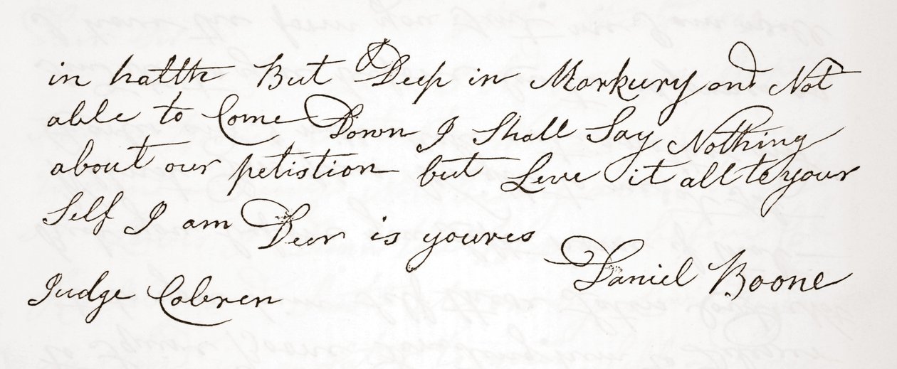 Brev från Daniel Boone till domaren John Cobren, original daterat den 5 oktober 1809 (se även 619583) av English School