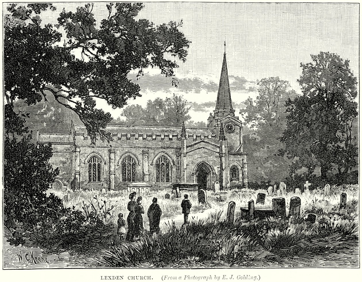 Lexdens kyrka (gravyr) av English School