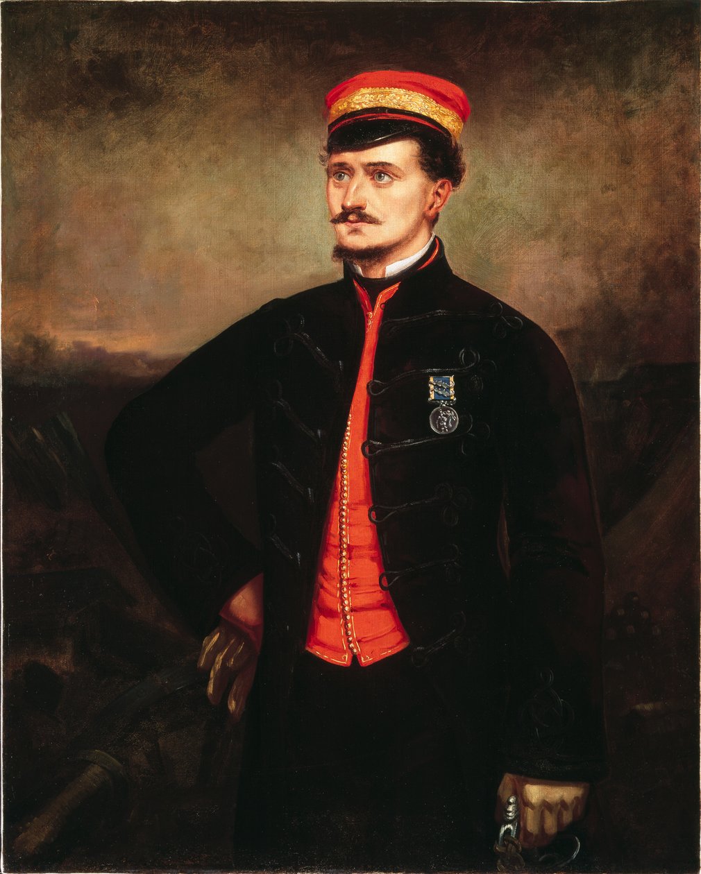 Löjtnant Thomas Murphy i den turkiska kontingentens avklädningsuniform, Krim, 1857 av English School