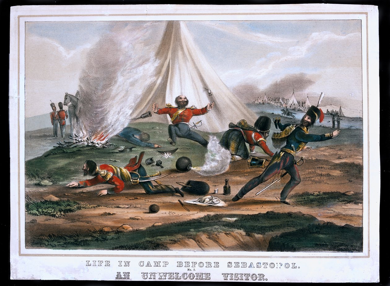 Life in Camp before Sebastopol, nr 2: An Unwelcome Visitor, publicerad av Read and Company, 1854 av English School