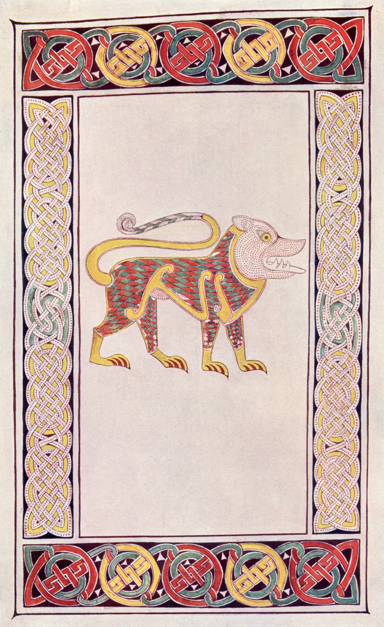 Lion of St. Mark, faksimil av en belysning från Book of Durrow, från boken The Church of England: A History for the People, publicerad ca 1910 av English School