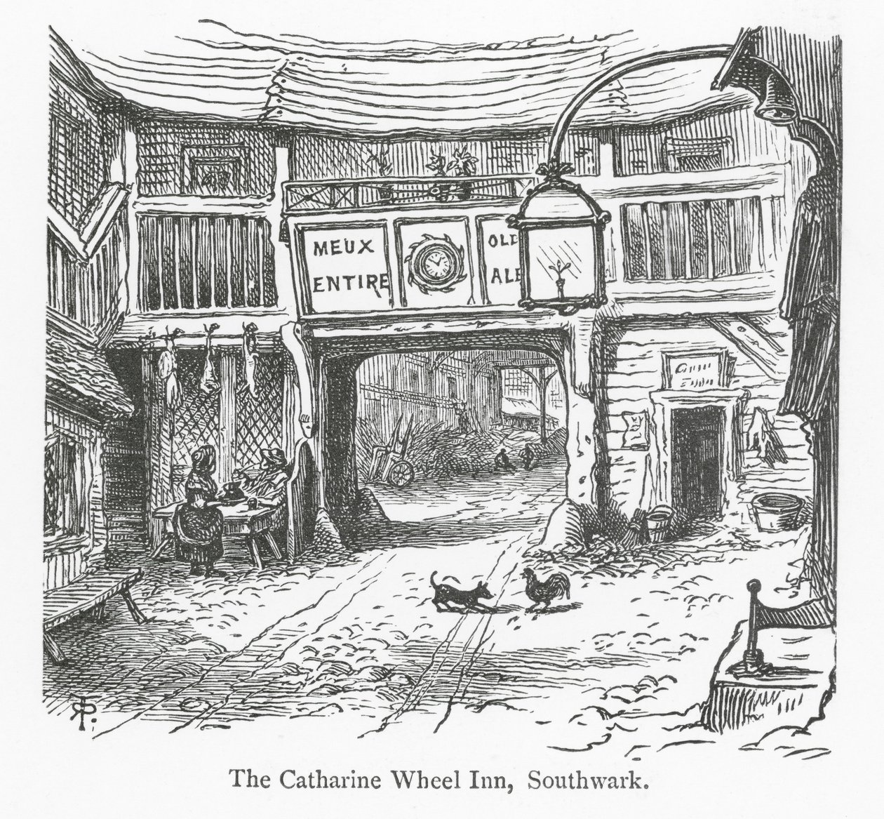 Klubbar i London: The Catharine Wheel Inn, Southwark (gravyr) av English School