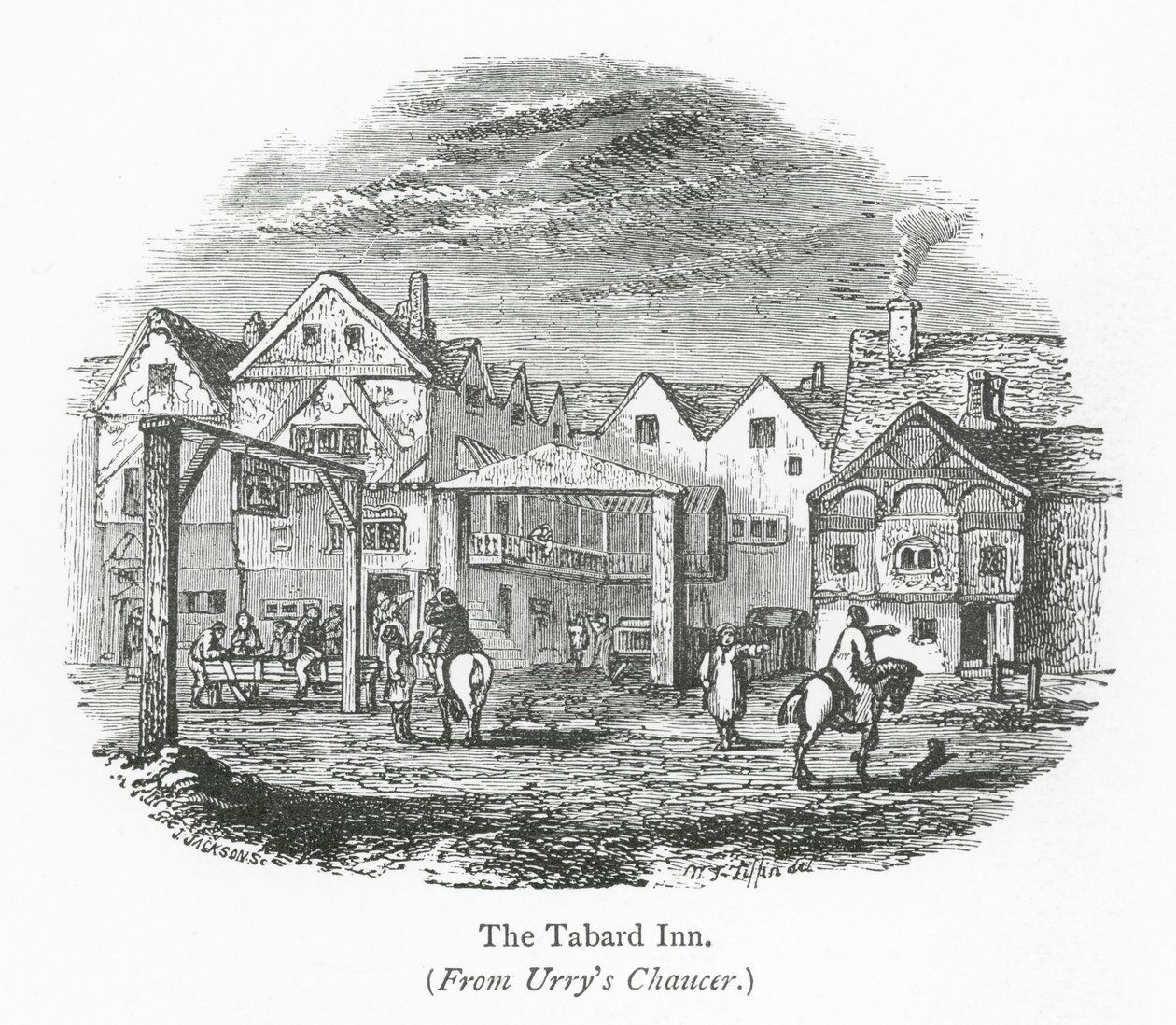 Klubbar i London: The Tabard Inn (gravyr) av English School