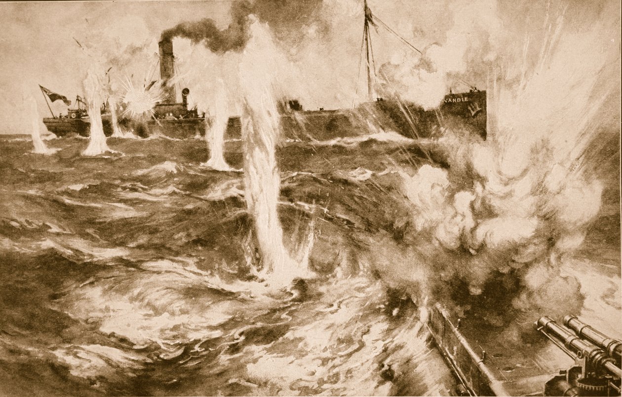 London Collier Wandle lyckades engagera en tysk ubåt i Nordsjön den 29 april 1916, 1914-19 av English School