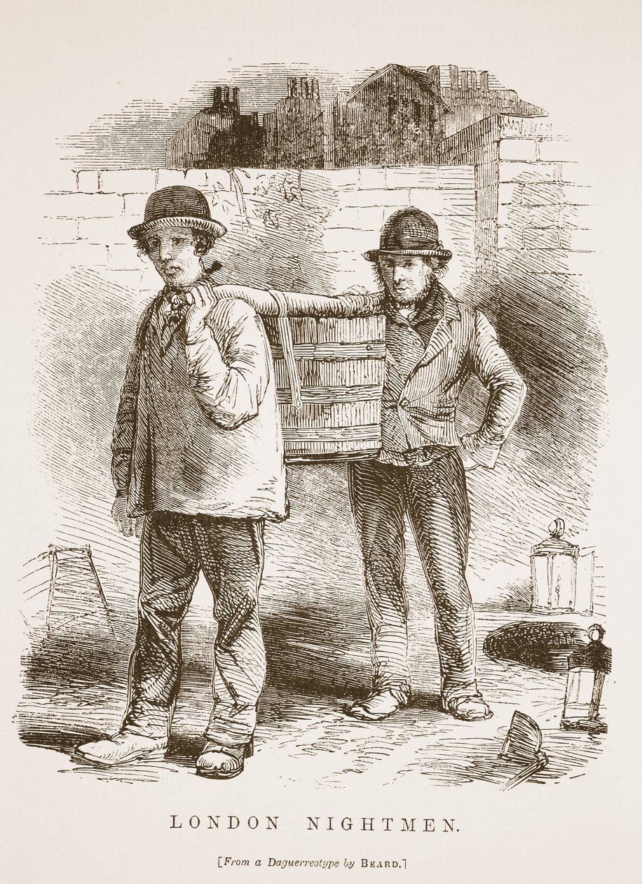 London Nightmen, från daguerreotypien av Richard Beard, illustration från London Labour och London Poor av Henry Mayhew, pub. 1862 av English School