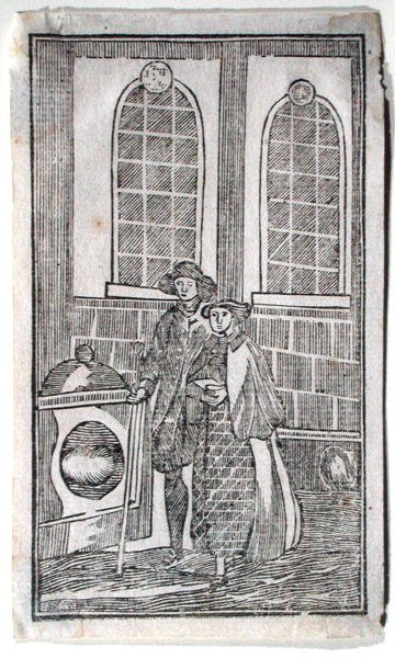 London Stone, Cannon Street, ca 1700 (träsnitt) av English School