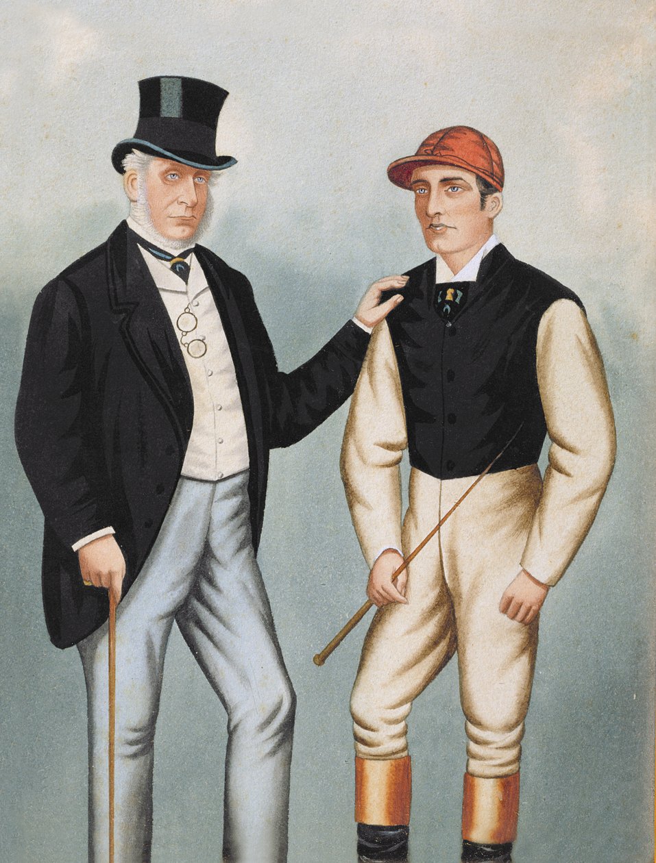 Lord Falmouth och Fred Archer (1857-1886) (wc på papper) av English School