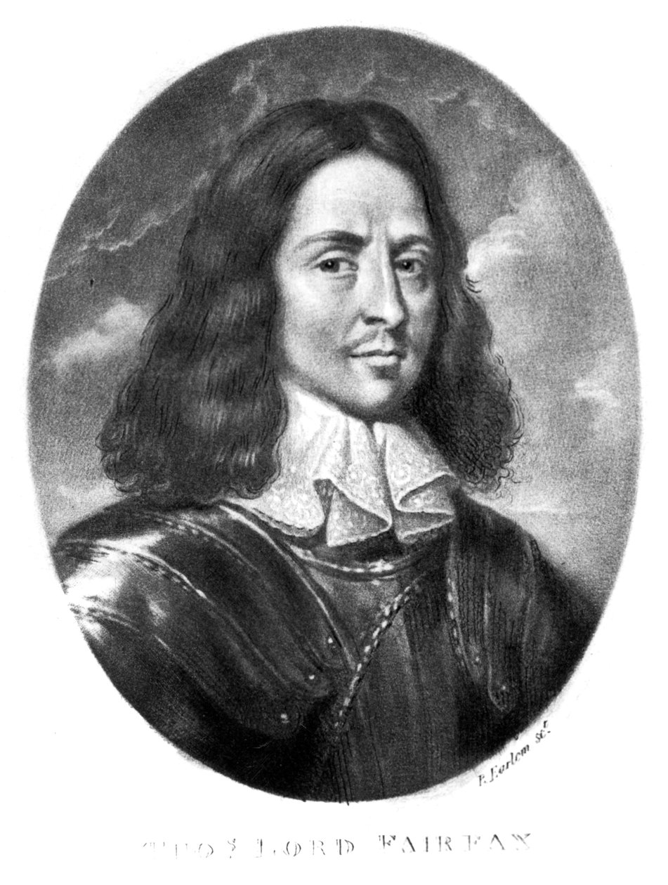 Lord Thomas Fairfax (1612-71) illustration från "Portraits of Characters Illustrious in British History", graverad av Richard Earlom (1743-1822) (mezzotint) av English School