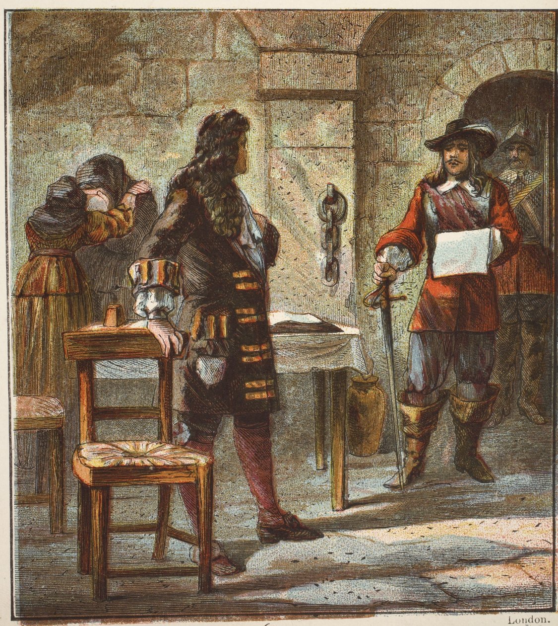 Lord W. Russell Condemned, pub. 1890 (färglitografi) av English School