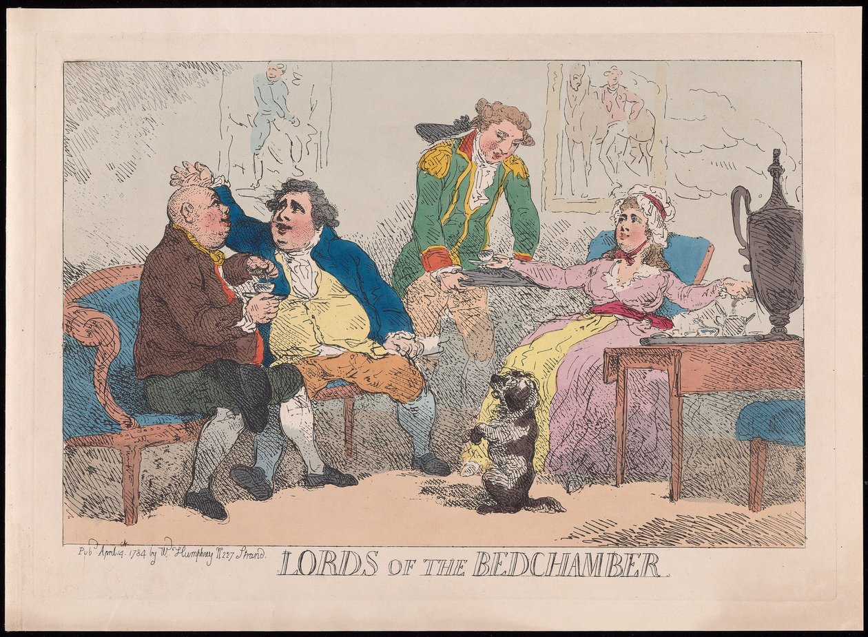 Lords of the Bedchamber, pub. 1784 (handfärgad gravyr) av English School