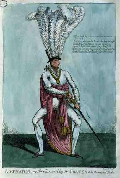 "Lothario, som framförd av Mr Coates på Haymarket Theatre, 9 december 1811, pub. av William Holland av English School