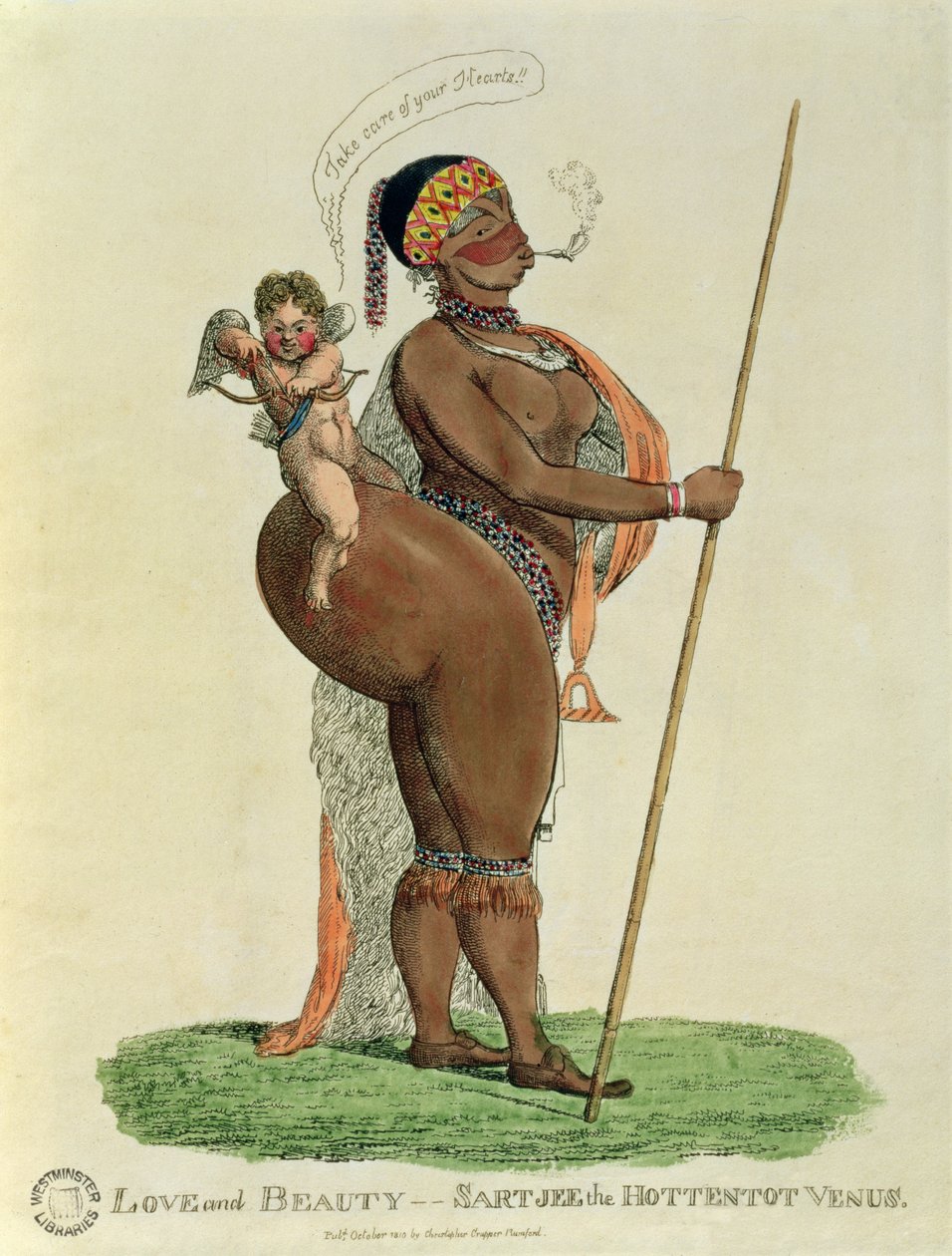 Kärlek och skönhet - Sartjee the Hottentot Venus, 1810 av English School
