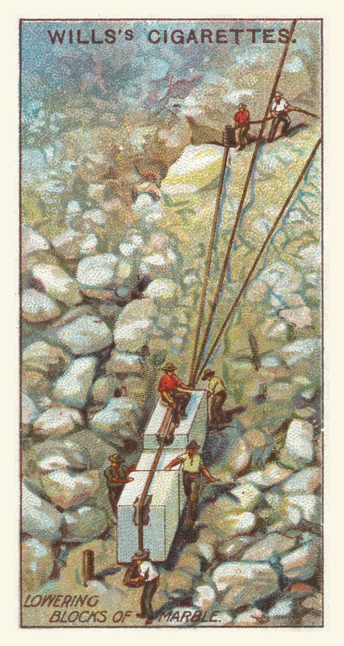 Sänkning av marmorblock (chromolitho) av English School