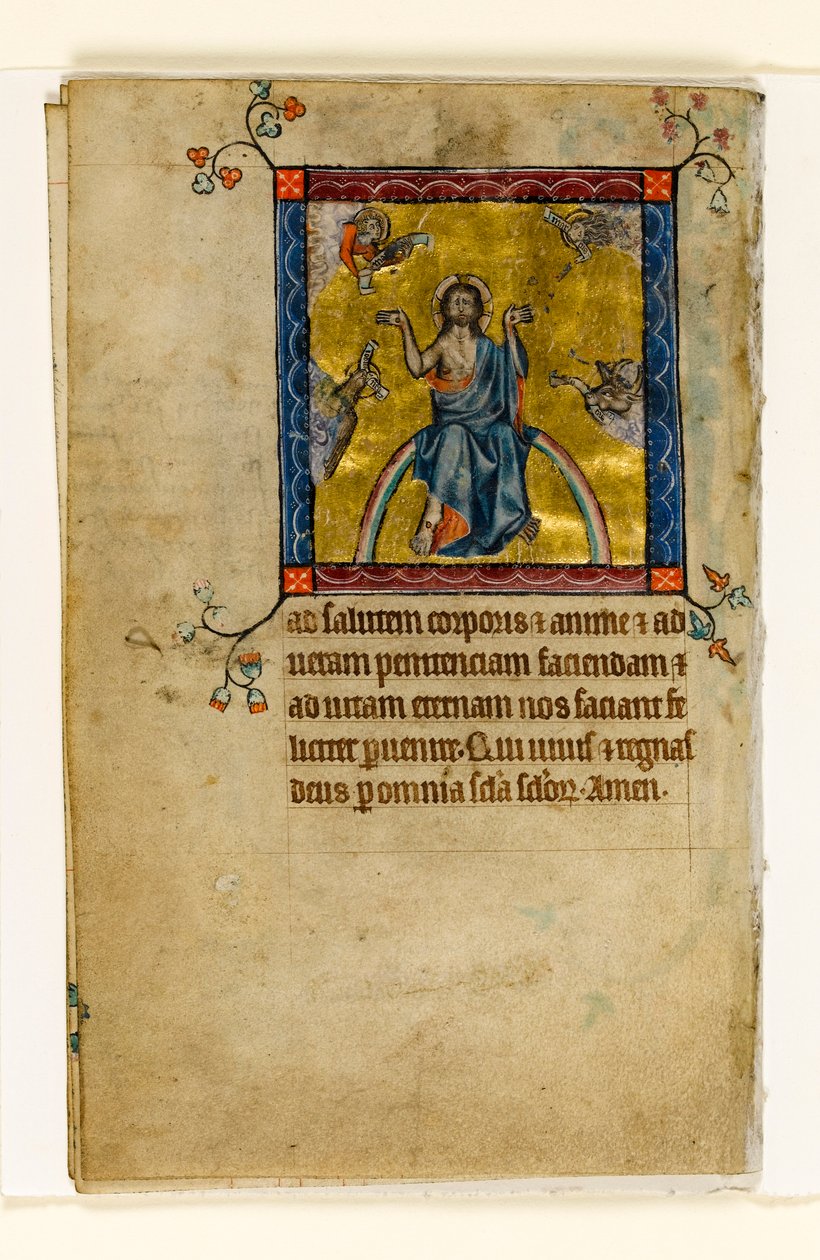 MS 1-2005, fol. 8v: Christ in Judgement, miniatyr från Macclesfield Psalter, Use of Sarum, East Anglia, c.1330 av English School