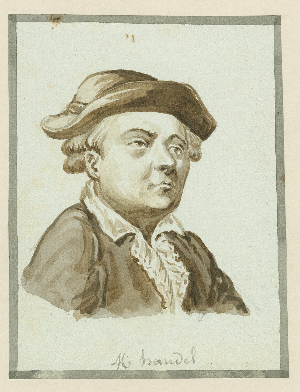 M. Handel, mitten av 1800-talet (bläck på papper) av English School