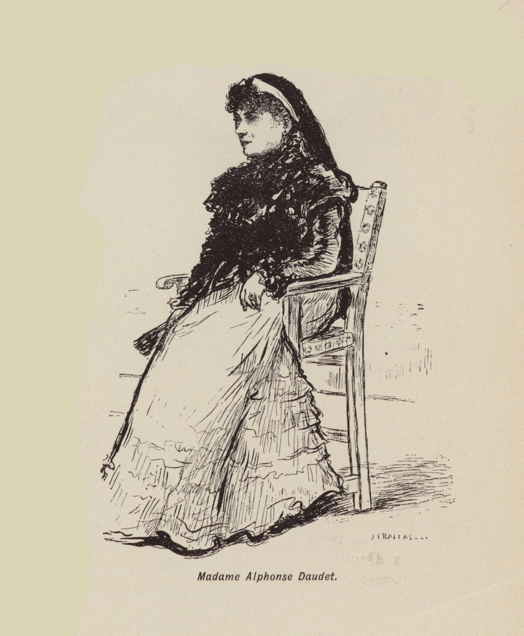 Madame Alphonse Daudet (litografi) av English School