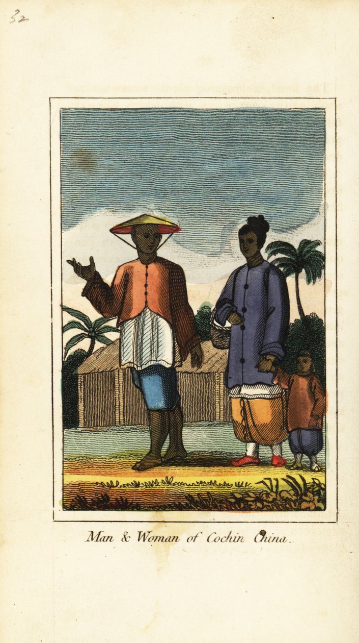 Man och kvinna från Cochin Kina (Vietnam) 1818 av English School