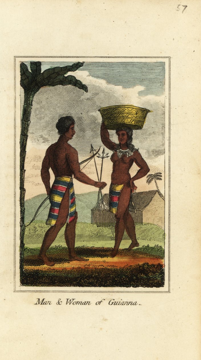 Man och kvinna från Guianna eller Guyana, Sydamerika av English School