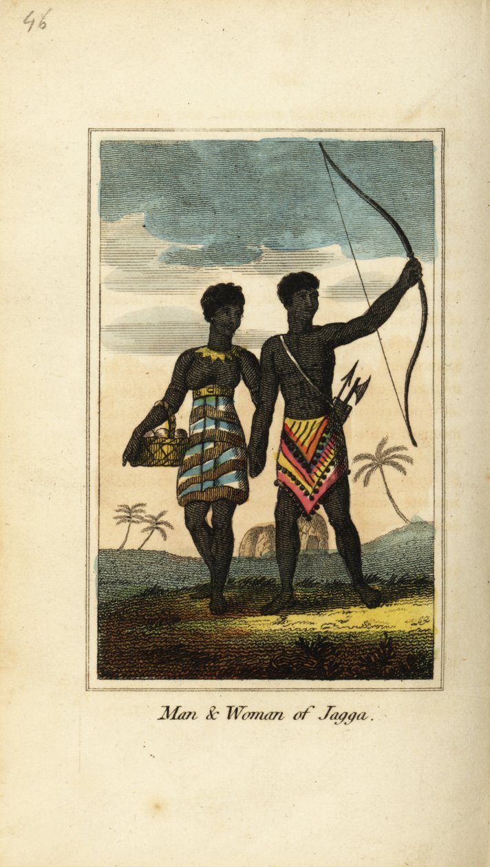 Man och kvinna av Jagga, från kungadömena Monoemugi och Caffraria, Afrika av English School