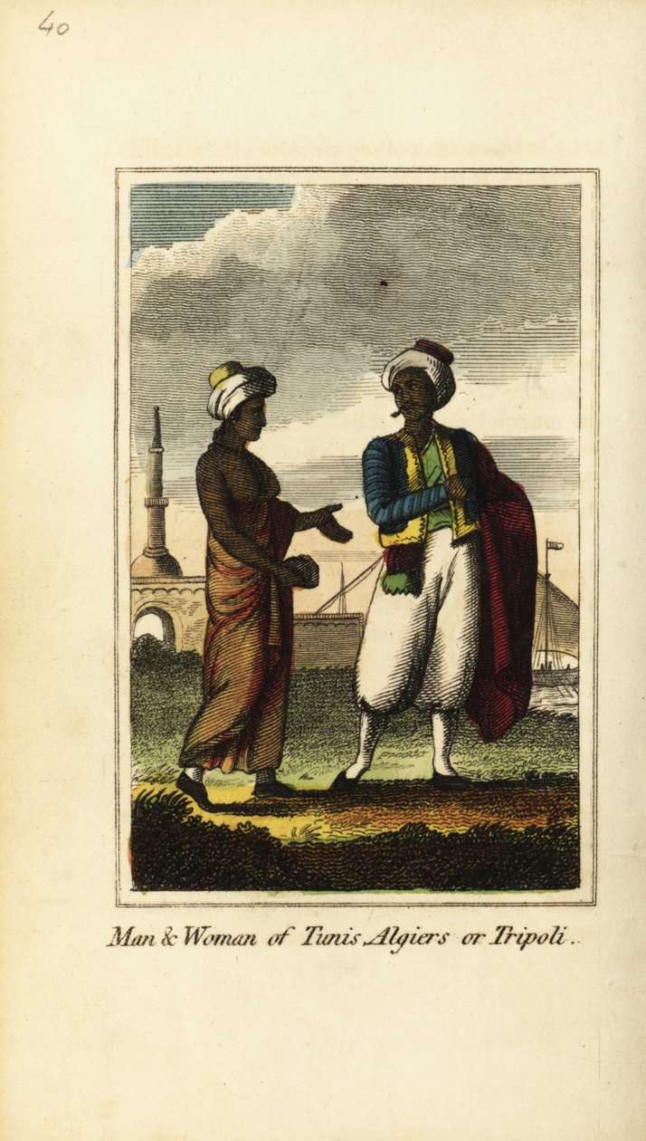 Man och kvinna från Tunis, Alger eller Tripoli av English School