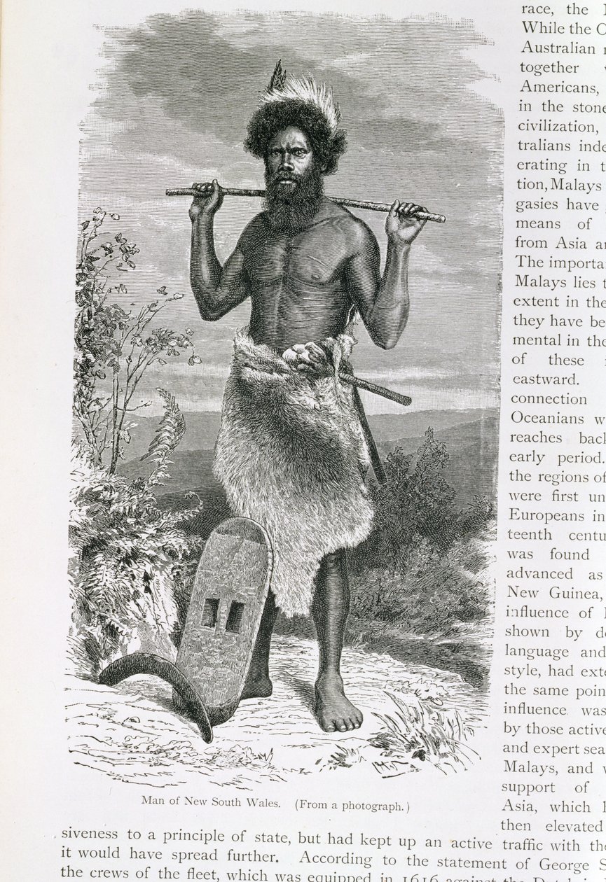 Människan i New South Wales, från "The History of Mankind", Vol.1, av professor Friedrich Ratzel, 1896. av English School