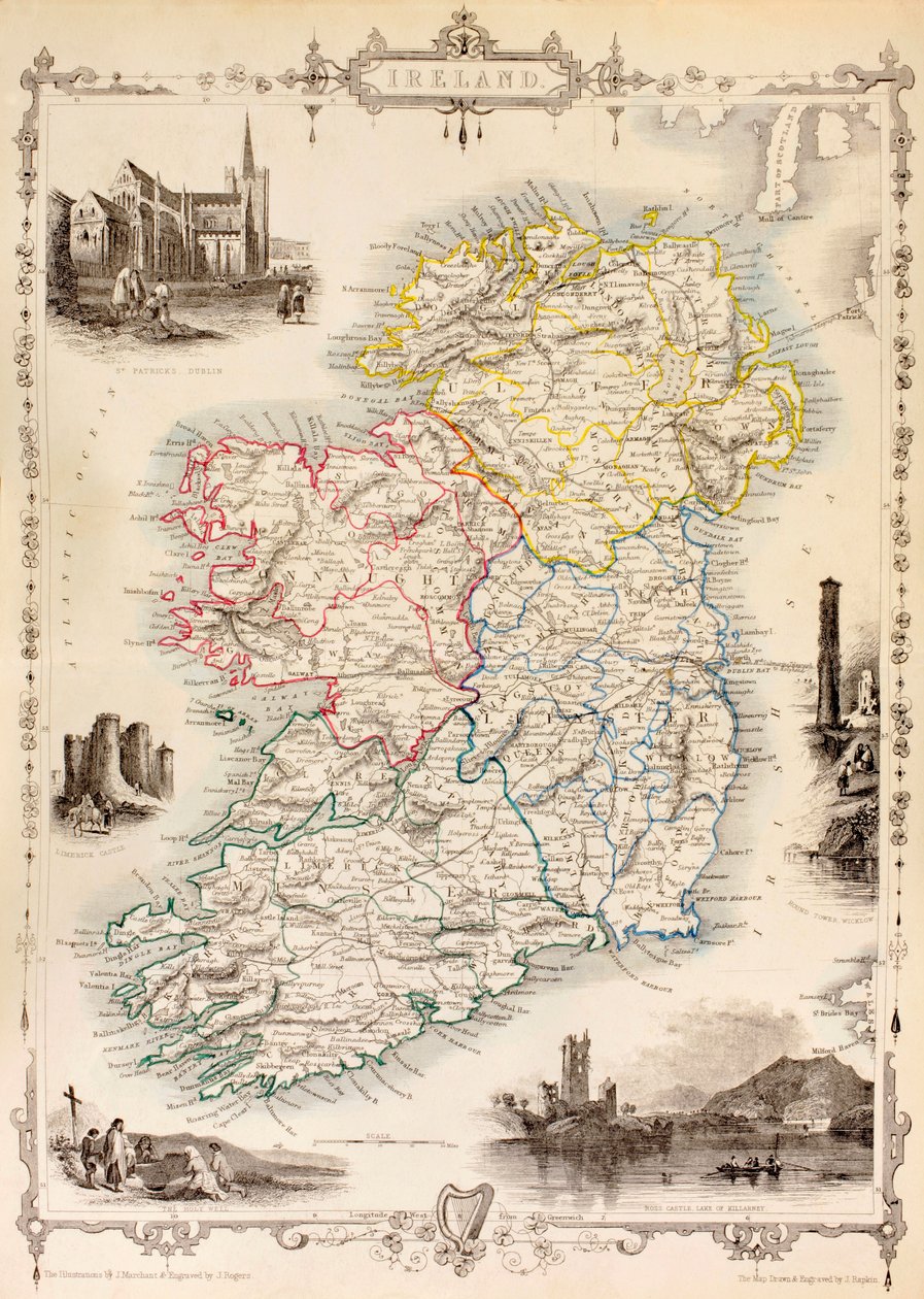 Karta över Irland från 