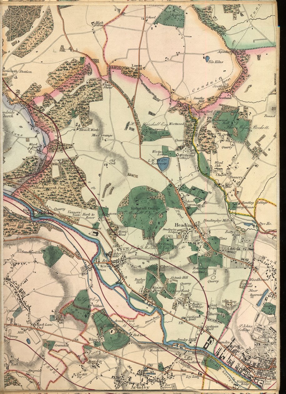 Karta som visar Toll Bar House, Morris Lane, Kirkstall, West Yorkshire av English School