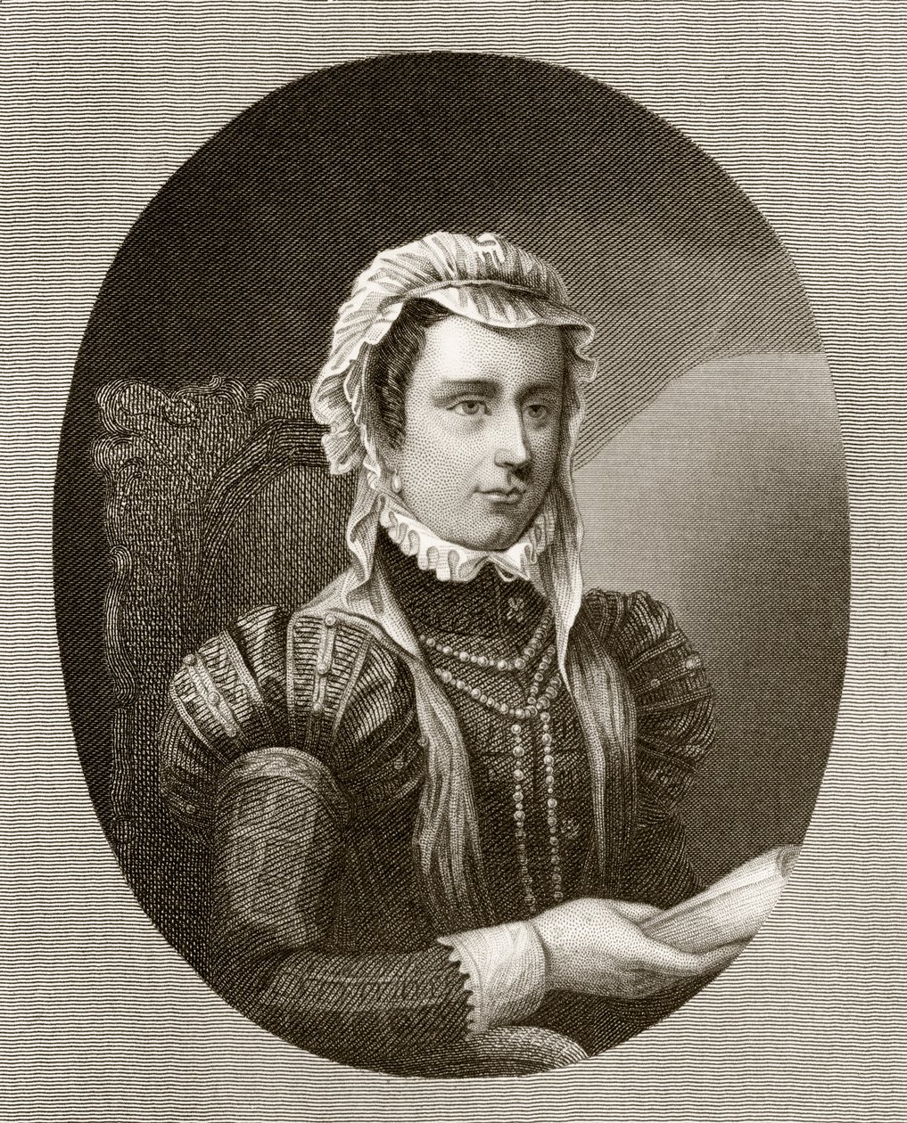 Margareta, hertiginna av Parma, från "History of the Reign of Philip II", publicerad 1855 av English School