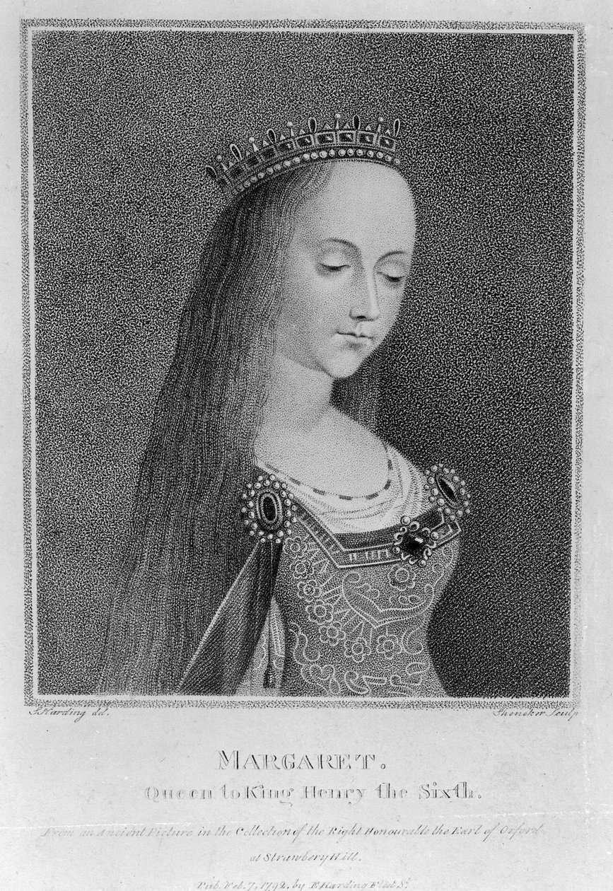 Margareta av Anjou, efter en forntida bild i samlingen av den höge ärade Earl of Oxford, 1792 av English School