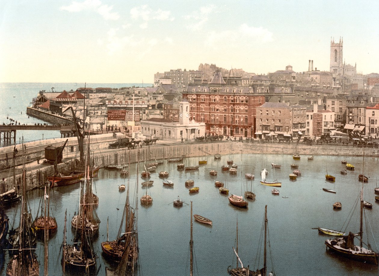 Margate från hamnen (handfärgat foto) av English School