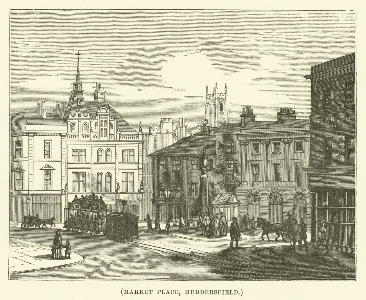 Marknadsplatsen, Huddersfield (gravyr) av English School