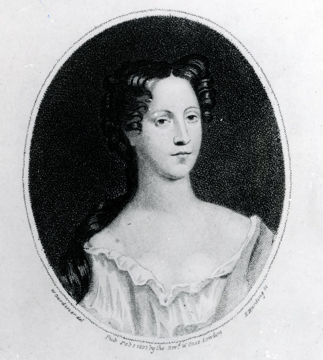Mary Burwell, fru till Robert Walpole, tryck gjord av W. Gardiner, 1802 (gravyr) av English School