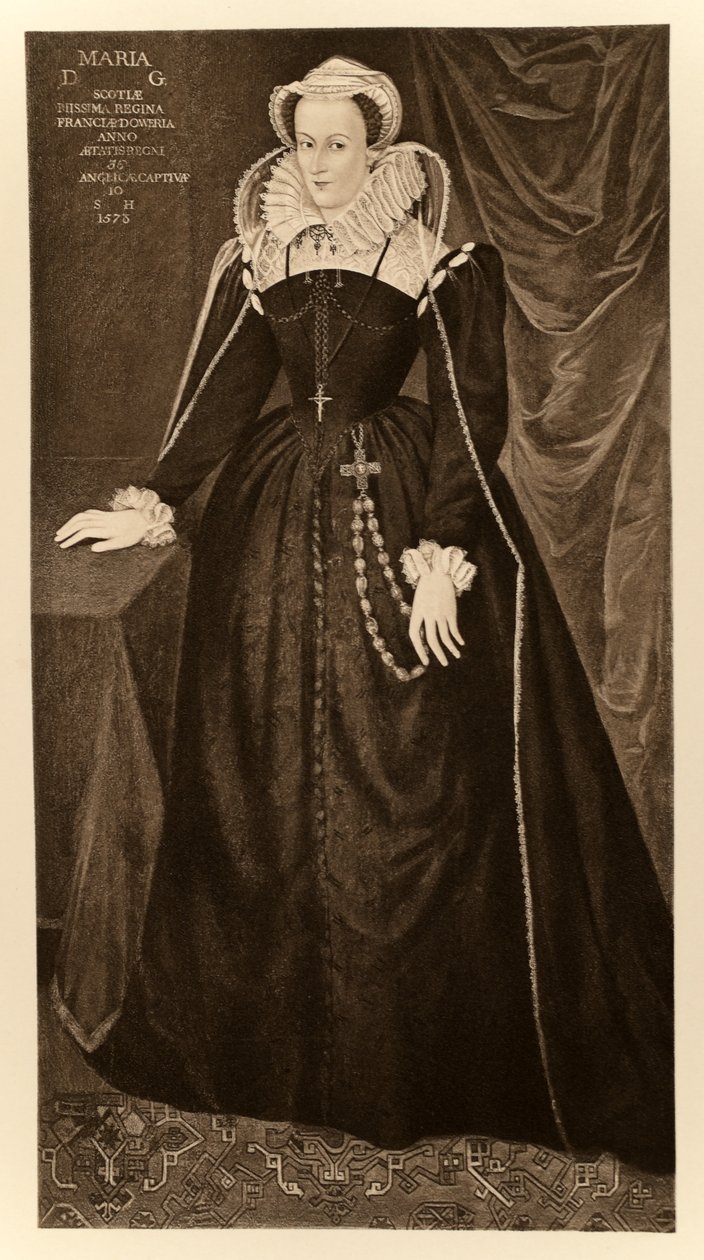Mary Queen of Scots (1542-1587), från James I och VI, tryckt av Manzi Joyant & Co. Paris, 1904 (kollotyp) av English School