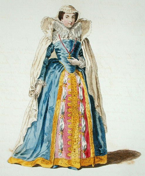 Mary Queen of Scots (1542-87) (färgad gravyr) av English School