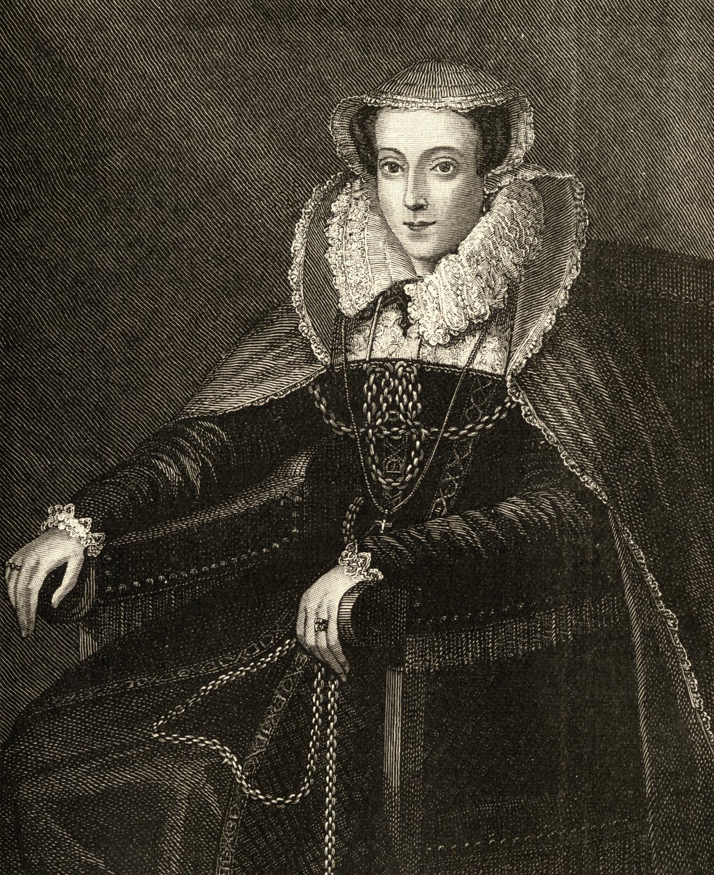 Mary Queen of Scots (1542-87) (gravyr) av English School