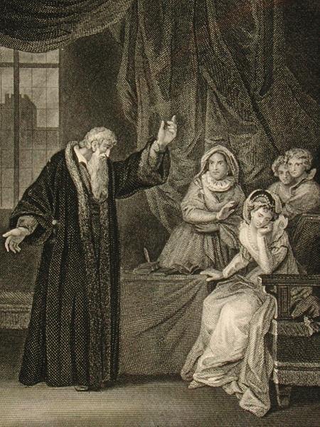 Mary, drottning av Skottland (1542-87) och John Knox (ca 1512-72) (gravyr) av English School