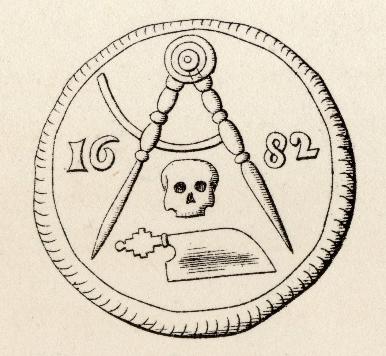 Frimurares sigill av Maestrichts snickare, daterad 1682, från 