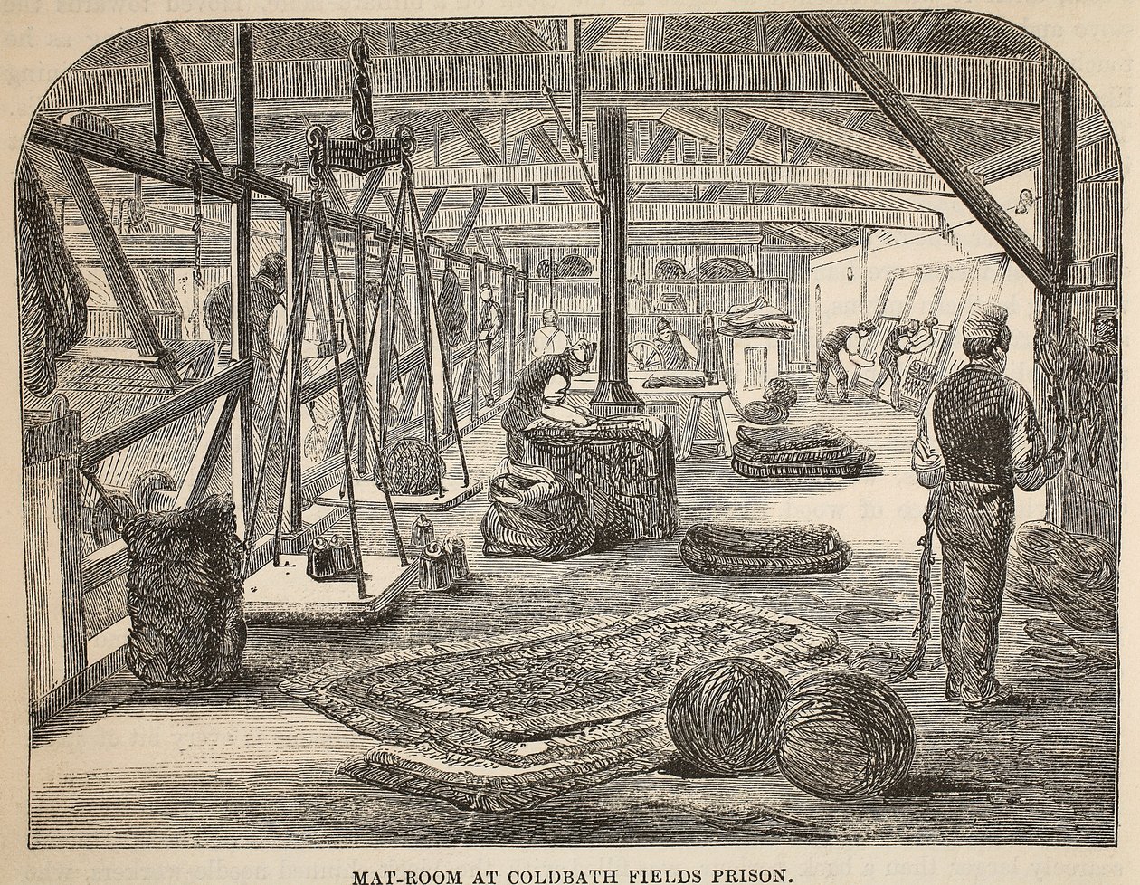 Matrum i Coldbath Fields Prison, illustration från The Criminal Prisons of London och scener från Prison Life av Henry Mayhew och John Binny, pub. 1862 av English School