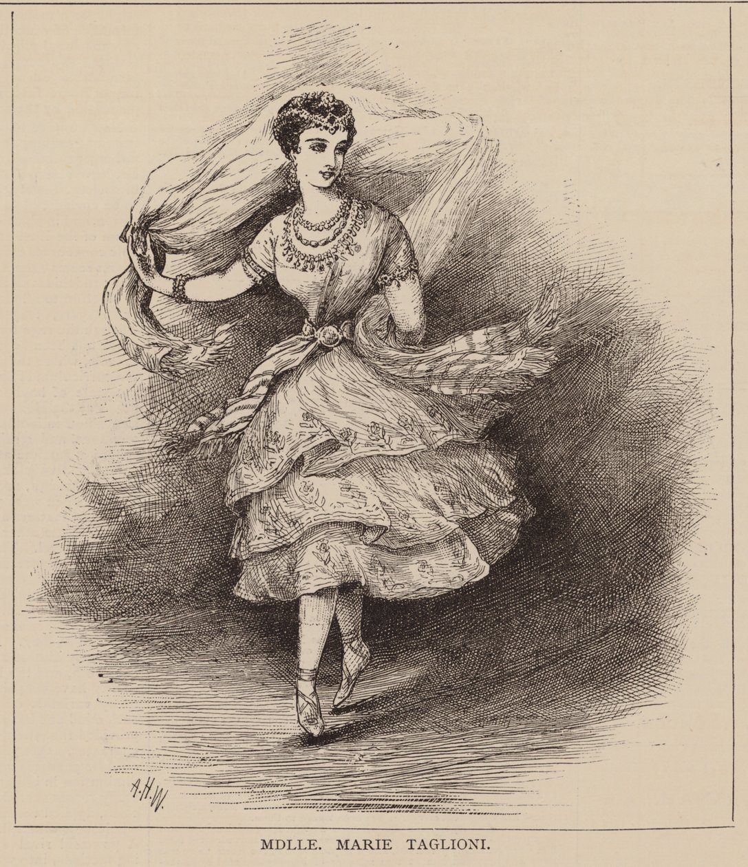 Mdlle Marie Taglioni (gravyr) av English School
