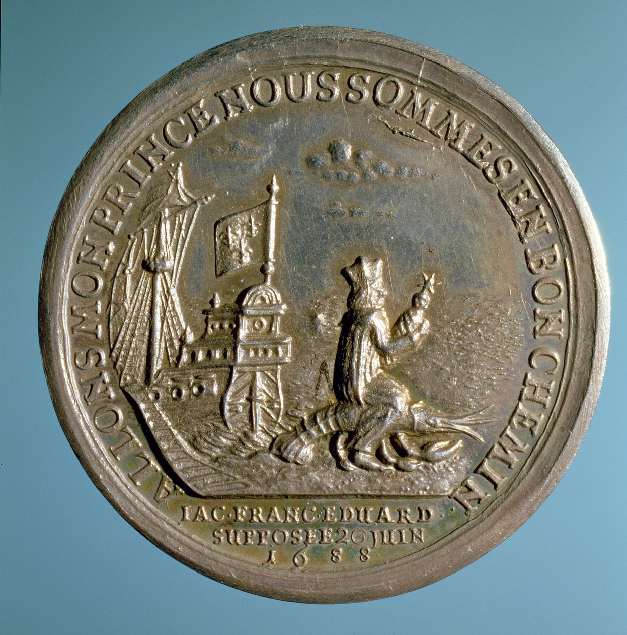 Medalj till minne av prins James födelse (1688-1766), 1688 av English School