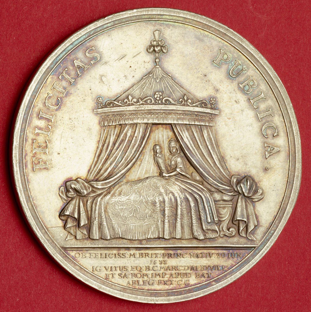 Medalj till minne av prins James födelse, 1688 (förgylld silver) av English School